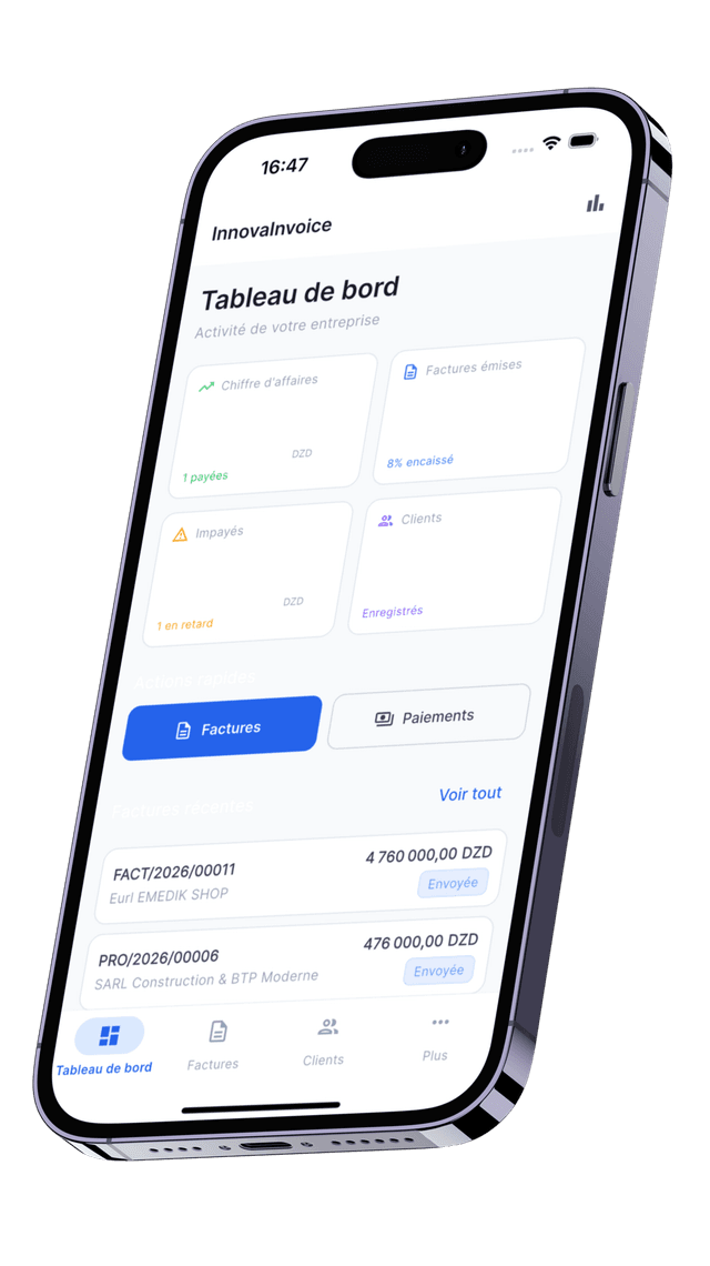 InnovaInvoice mobile app